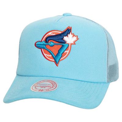 Men's Mitchell & Ness Light Blue Toronto Blue Jays Curveball Trucker Snapback Hat