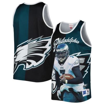 Men's Mitchell & Ness Michael Vick Black/Midnight Green Philadelphia Eagles Retired Player Graphic Tank Top