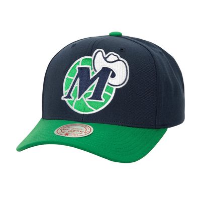 Men's Mitchell & Ness Navy/Green Dallas Mavericks Soul XL Logo Pro Crown Snapback Hat