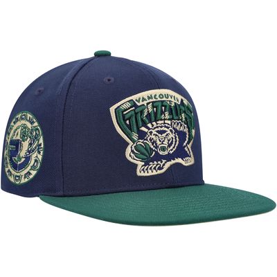 Men's Mitchell & Ness Navy/Green Vancouver Grizzlies Hardwood Classics Grassland Fitted Hat