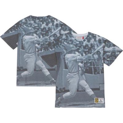 Men's Mitchell & Ness Pete Rose Cincinnati Reds Cooperstown Collection Highlight Sublimated Player Graphic T-Shirt in White