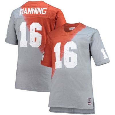 Men's Mitchell & Ness Peyton Manning Tennessee Orange/Gray Tennessee Volunteers Name & Number Tie-Dye V-Neck T-Shirt