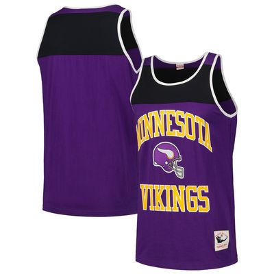 Men's Mitchell & Ness Purple/Black Minnesota Vikings Heritage Colorblock Tank Top