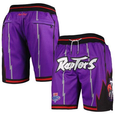 Men's Mitchell & Ness Purple/Black Toronto Raptors 1995 NBA Draft Hardwood Classics Just Don Authentic Shorts