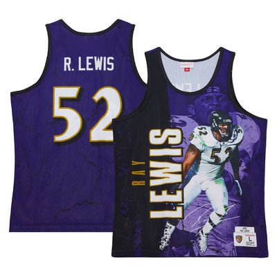 Men's Mitchell & Ness Ray Lewis Purple Baltimore Ravens 2000 Player Burst Tank Top