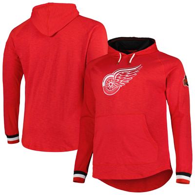 Men's Mitchell & Ness Red Detroit Red Wings Big & Tall Legendary Raglan Pullover Hoodie