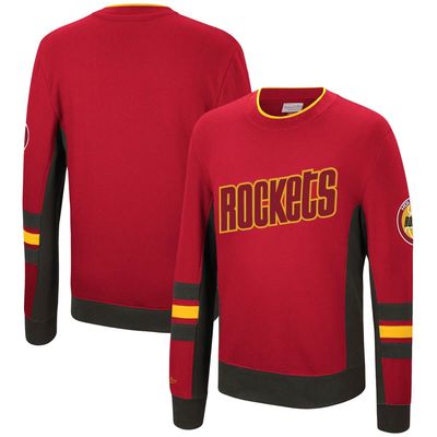 Men's Mitchell & Ness Red Houston Rockets Hardwood Classics Hometown Champs Pullover Sweater