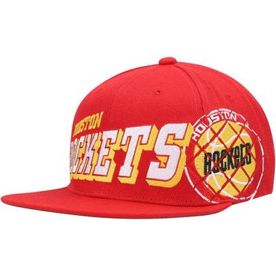 Men's Mitchell & Ness Red Houston Rockets The Grid Snapback Hat