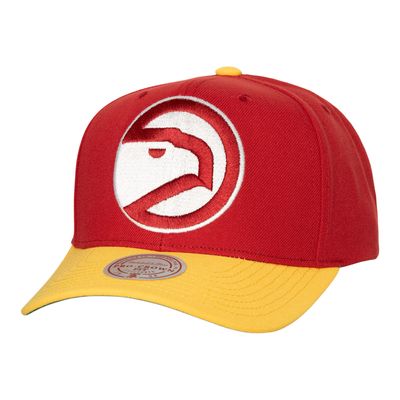 Men's Mitchell & Ness Red/Yellow Atlanta Hawks Soul XL Logo Pro Crown Snapback Hat