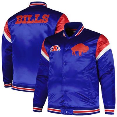 Men's Mitchell & Ness Royal Buffalo Bills Big & Tall Satin Full-Snap Jacket