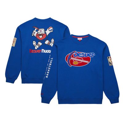 Men's Mitchell & Ness Royal Denver Nuggets Hardwood Classics There and Back Pullover Sweatshirt