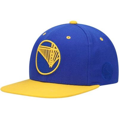 Men's Mitchell & Ness Royal/Gold Golden State Warriors Upside Down Snapback Hat