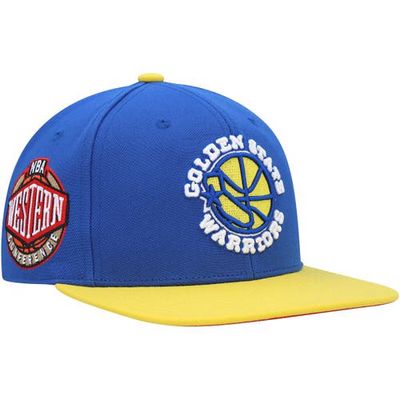 Men's Mitchell & Ness Royal Golden State Warriors Hardwood Classics Coast to Coast Fitted Hat