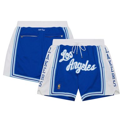 Men's Mitchell & Ness Royal Los Angeles Lakers Hardwood Classics Authentic NBA x Just Don Mesh Shorts