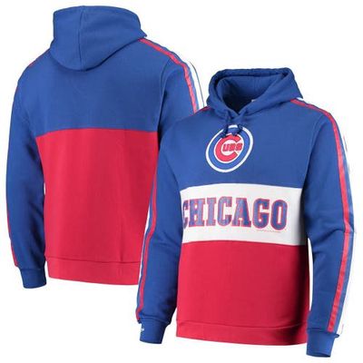 Men's Mitchell & Ness Royal/Red Chicago Cubs Leading Scorer Fleece Pullover Hoodie