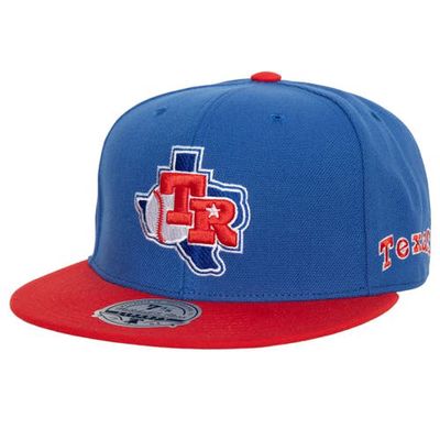 Men's Mitchell & Ness Royal/Red Texas Rangers Bases Loaded Fitted Hat