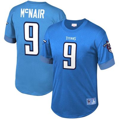 Men's Mitchell & Ness Steve McNair Light Blue Tennessee Titans Retired Player Name & Number Mesh Top