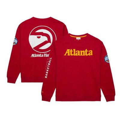 Men's Mitchell & Ness Teal Atlanta Hawks Hardwood Classics There and Back Pullover Sweatshirt