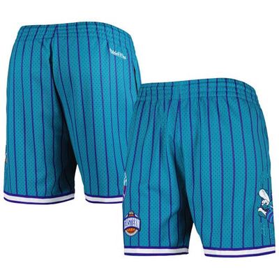 Men's Mitchell & Ness Teal Charlotte Hornets City Collection Heritage Mesh Shorts