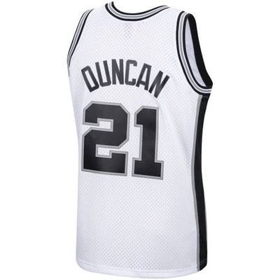 Men's Mitchell & Ness Tim Duncan White San Antonio Spurs Hardwood Classics Swingman Jersey