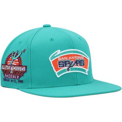 Men's Mitchell & Ness Turquoise San Antonio Spurs Hardwood Classics 1995 NBA All-Star Weekend Desert Snapback Hat in Aqua