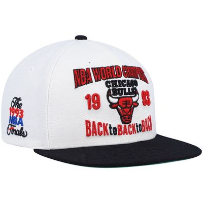 Men's Mitchell & Ness White/Black Chicago Bulls 1993 NBA Finals Back To 93 Snapback Hat