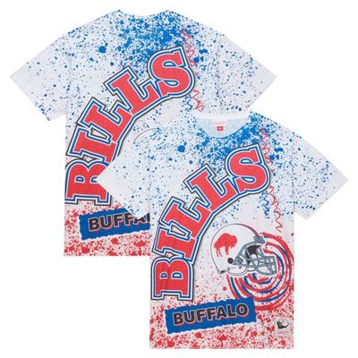 Men's Mitchell & Ness White Buffalo Bills Team Burst Sublimated T-Shirt