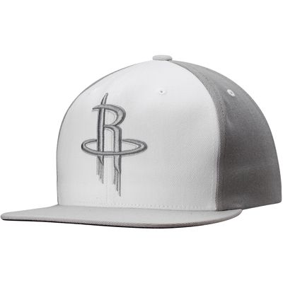 Men's Mitchell & Ness White Houston Rockets Current Logo White Wall Snapback Adjustable Hat