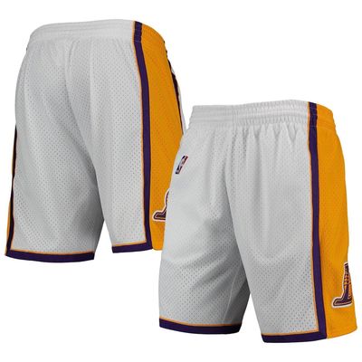 Men's Mitchell & Ness White Los Angeles Lakers 2009-10 Hardwood Classics Swingman Shorts