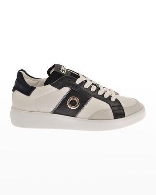 Men's Mix-Leather Low-Top Sneakers