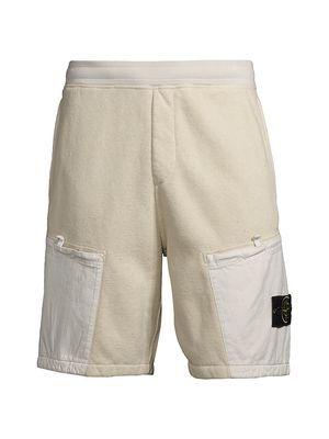 Men's Mixed Media Shorts - Plaster - Size Medium