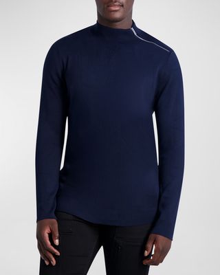 Men's Mock-Neck Zip Sweater