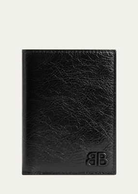 Men's Monaco BB-Logo Lambskin Vertical Bifold Wallet