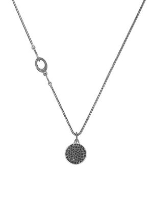 Men's Moneta Disc Pendant Necklace - Black - Black