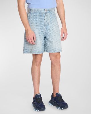 Men's Monogram Denim Shorts