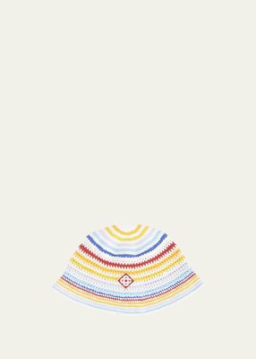 Men's Monogram Stripe Crochet Bucket Hat