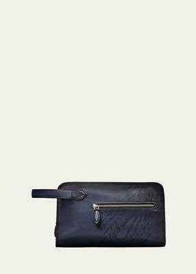 Men's Morning Scritto Leather Toiletry Bag