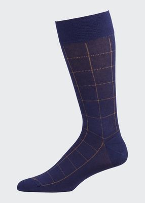 Men's Mousse of Modal Windowpane Socks