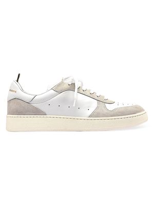 Men's Mower Leather Low-Top Sneakers - White - Size 10