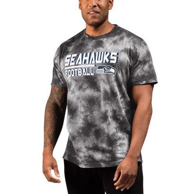 Men's MSX by Michael Strahan Black Seattle Seahawks Recovery Tie-Dye T-Shirt