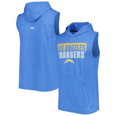 Men's MSX by Michael Strahan Powder Blue Los Angeles Chargers Relay Sleeveless Pullover Hoodie