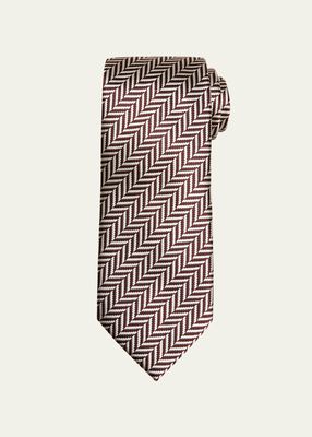 Men's Mulberry Silk Chevron Tie