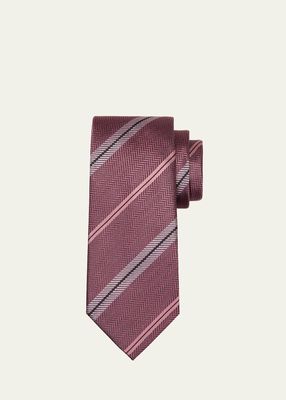 Men's Mulberry Silk Stripe Tie