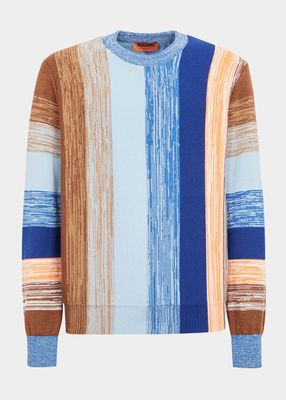 Men's Multi-Colorblock Wool Sweater