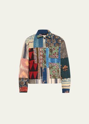 Men's Multi-Pattern Patchwork Chore Jacket