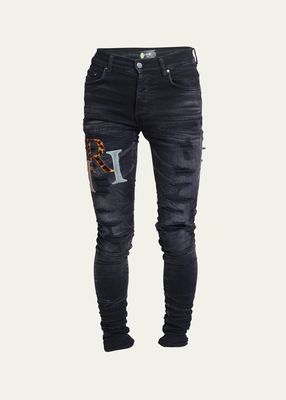 Men's Multi-Stack Logo Skinny Jeans