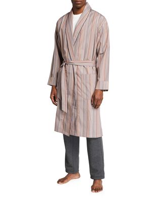 Men's Multi-Stripe Cotton Robe