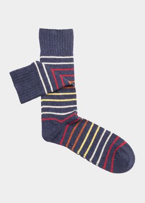 Men's Multi-Stripe Crew Socks
