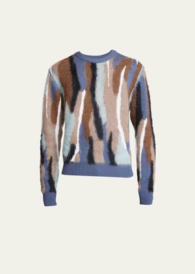Men's Multicolor Abstract Wool Sweater