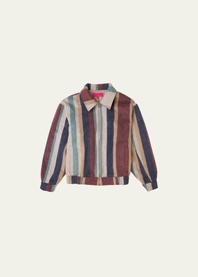 Men's Multicolor Striped Wool-Blend Jacket